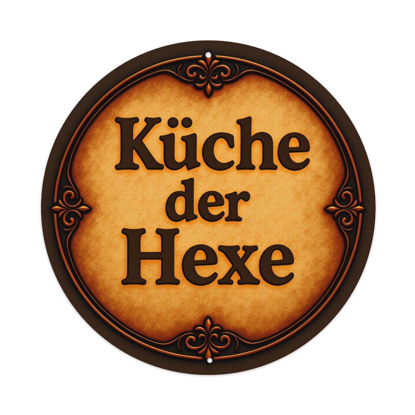 Witch's Kitchen Sign Round Tin Sign Vintage Metal Poster Retro Bar, Home, Man Cave, Kitchen, Laundry Room Wall Art Decor Gift 8x8Inch