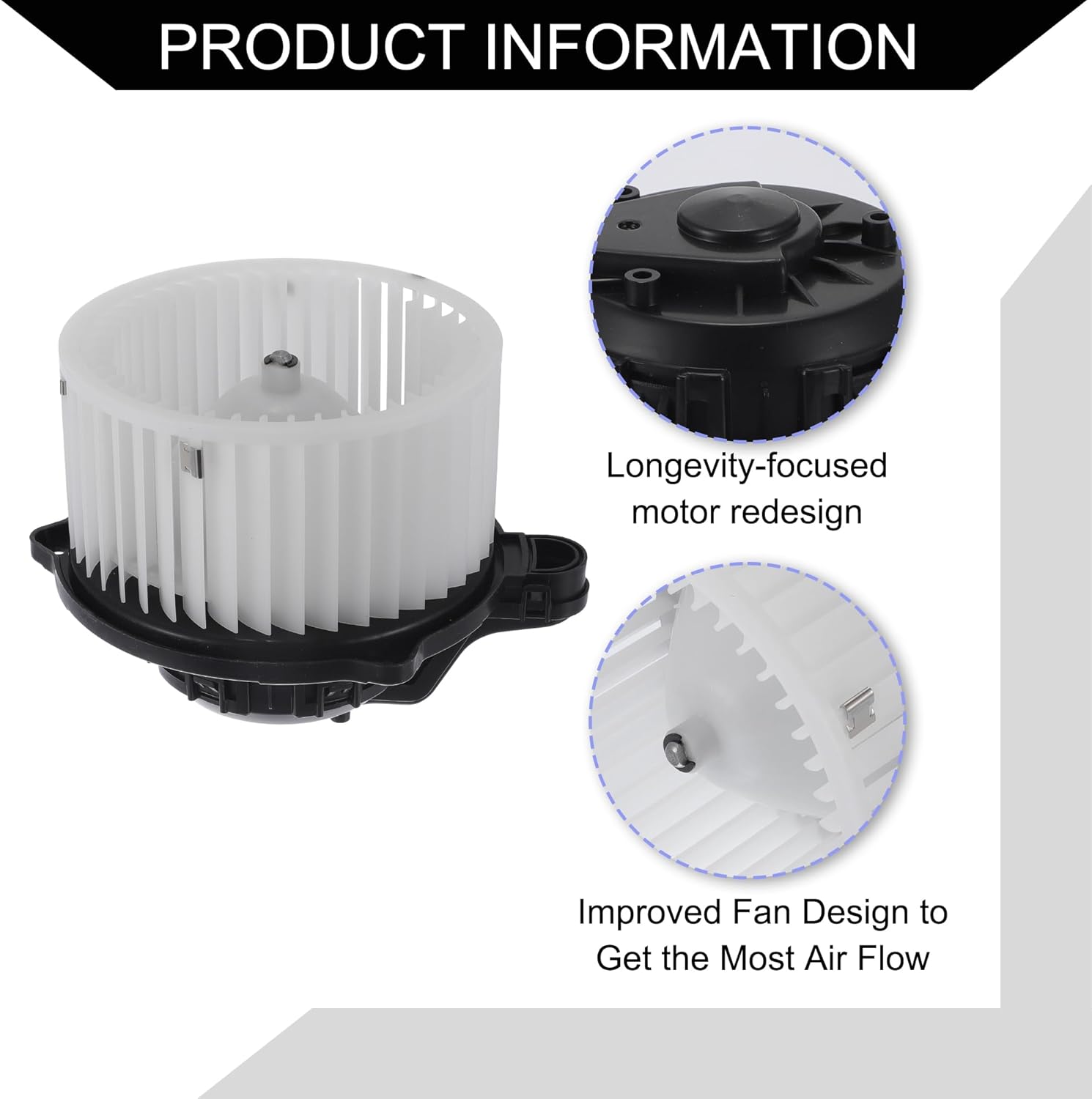 No.971131U000 HVAC Heater Blower Motor Assembly for Hyundai Santa/Inner/Durable Metal Plastic/ 1 Pc Black