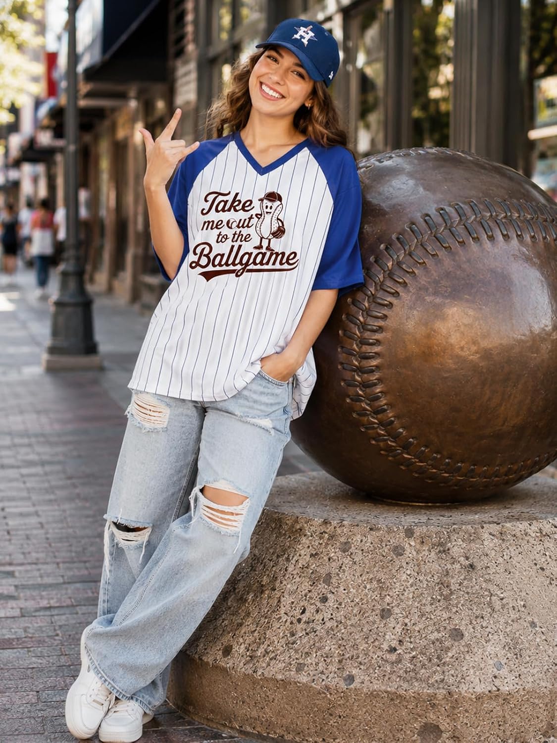 Baseball Shirt Women Ballgame Graphic Tshirt Game Day Jersey Oversized Top