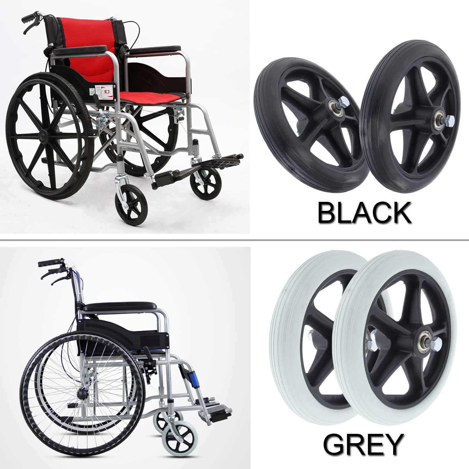 【中古】車椅子 キャスターホイールSET・WCR5・100mm(ゴム:新品) 中古】車椅子 キャスターホイールSET・WCR5・100mm(ゴム:新品