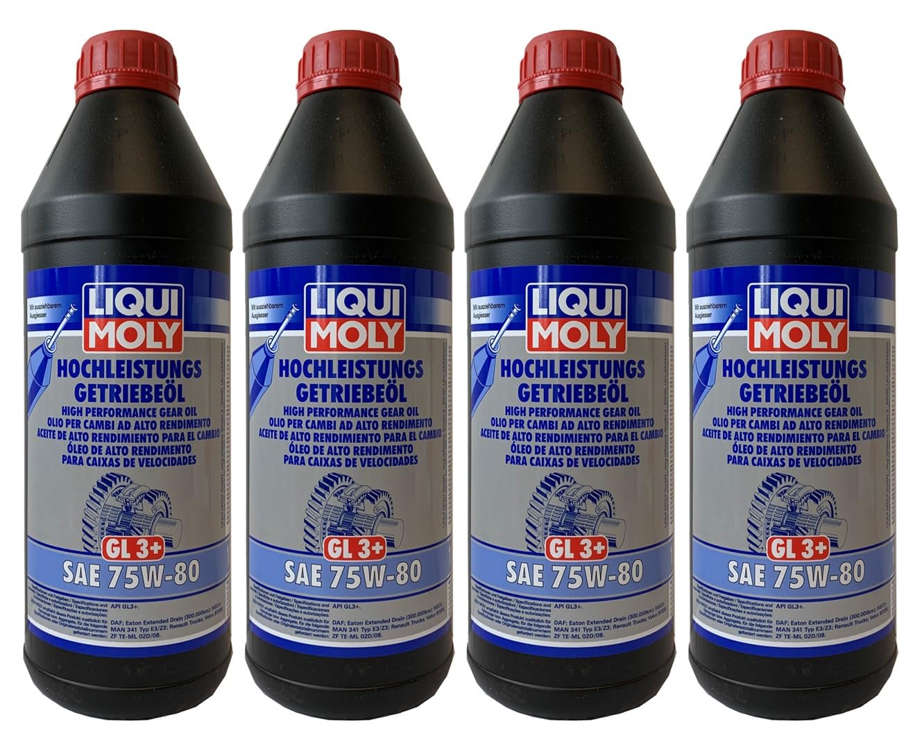 Liqui Moly 4X 4427 Hochleistungs-Getriebeöl (GL3+) SAE 75W-80