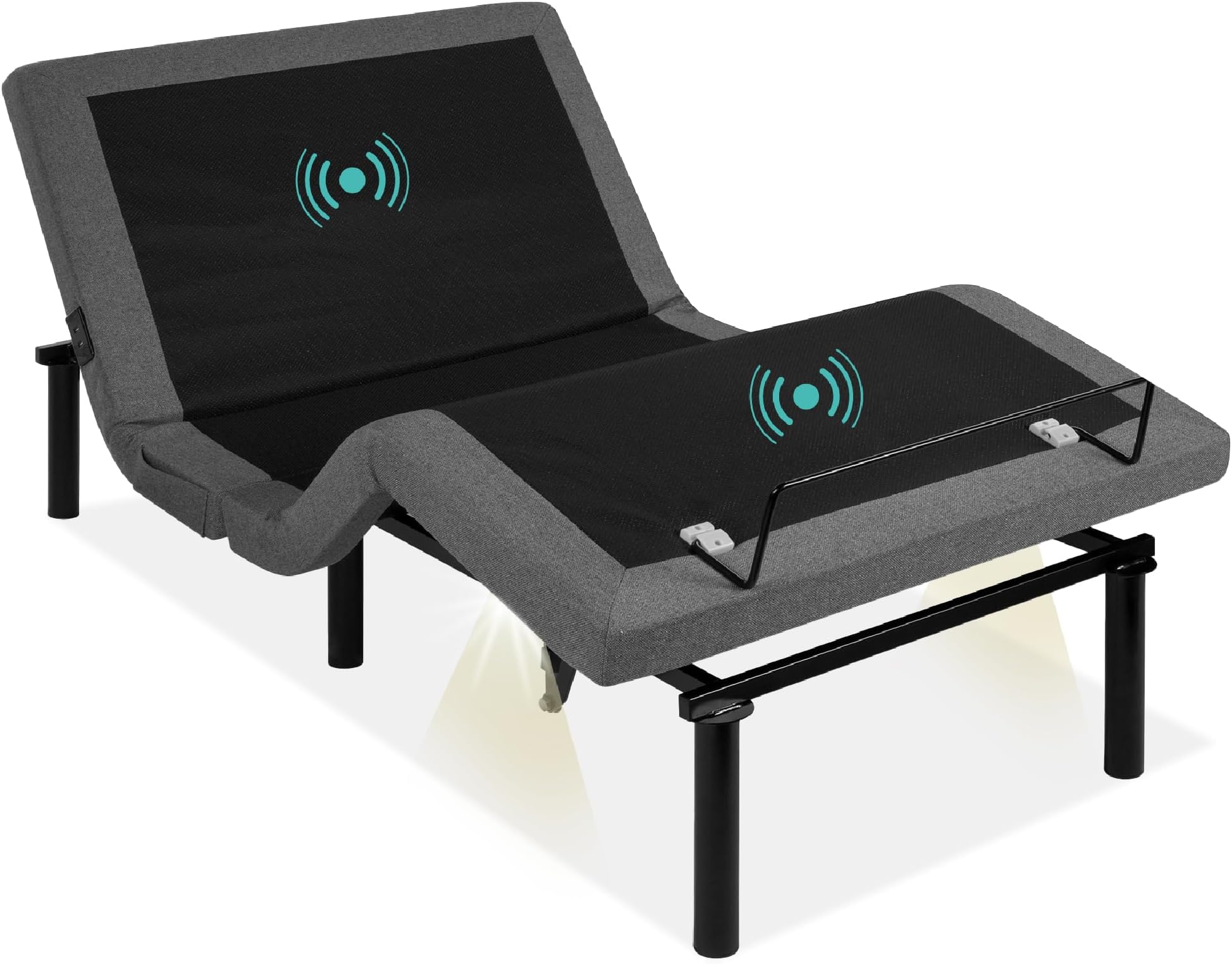 Ergonomic Twin XL Size Adjustable Bed Frame, Electric Base w/Wireless Remote Control, Nightlight, Massager, 2 USB Ports
