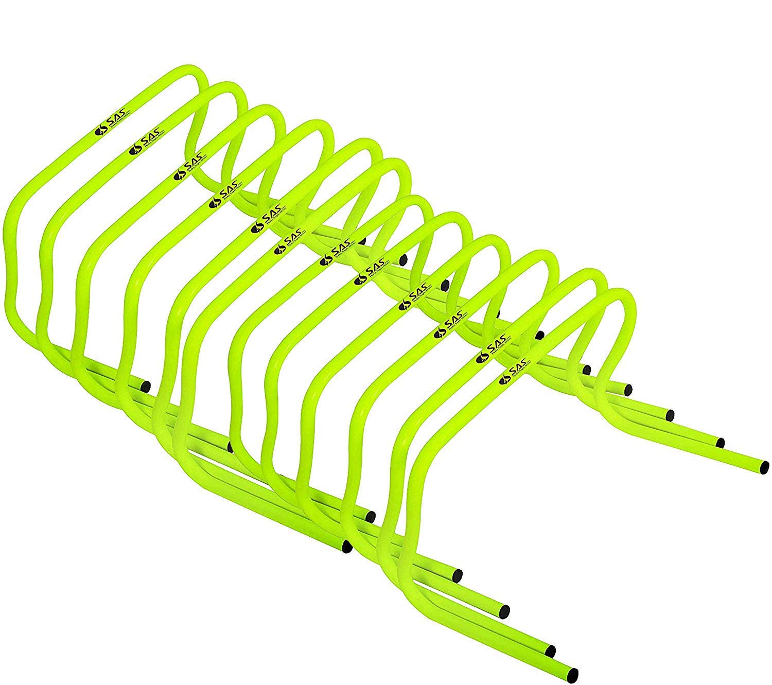 SAS SPORTS Agility Training Hurdle for Track & Fields 9" Set of 12 Fluorescent Green-image-45