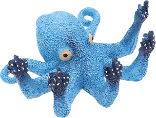 Blue Resin Octopus Aquarium Ornament, Funny Fish Tank Decoration