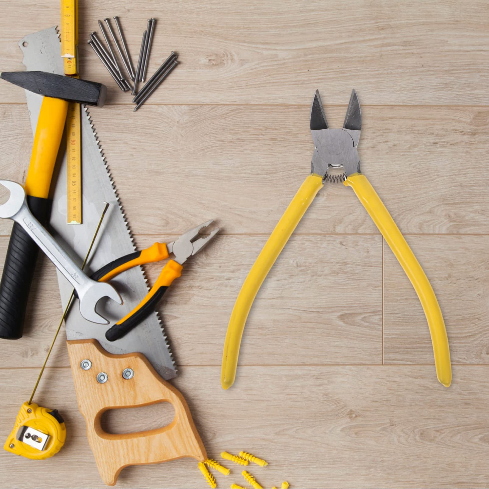 3 alicates de corte lateral de lado pesado, punta de alambre de servicio, multifunción, función de precisión, pelado, micro herramienta múltiple, corte diagonal, cuerda de , alicates de construcción(R