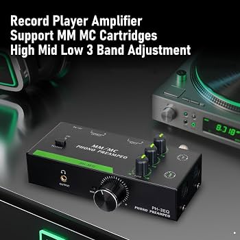 Amazon.com: PUSOKEI Phono Preamp 3 Band, MM/MC Phonograph