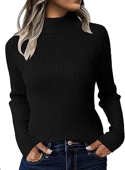 新品 deres back line turtle necy sweater Zeagoo Women's Turtleneck Sweaters 2025 Fall Fitted Long