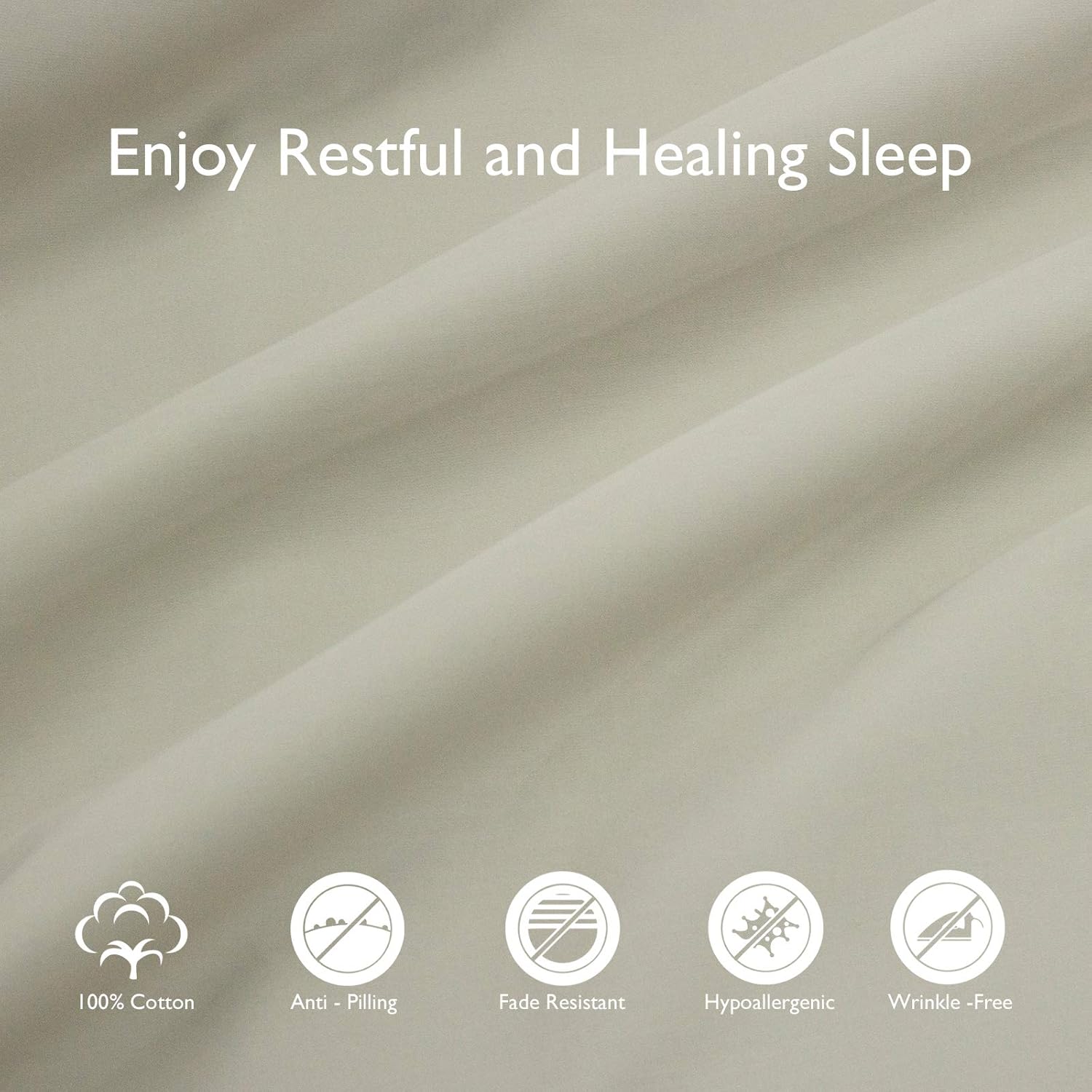 Callista 100% Cotton Sateen Sheet Set 600 Thread Count -Twin Size, Wrinkle-Free, Fade, Stain Resistant, Hypoallergenic -3 Piece Set -1 Flat Sheet, 1 Fitted Sheet and 1 Pillowcase -Silver