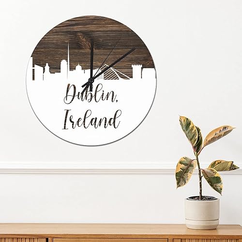 Miniatura 8 de Munich Skyline Alemania - Reloj de pared de PVC para parque nacional reloj de pared grande de 88 pulgadas funciona con pilas silencioso sin tictac