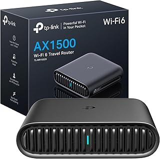 TP-Link TL-WR1502X Router WiFi Portatile, AX1500Mbps DualBand, Pocket WiFi 6 per casa e viaggio, 2 Porte Gigabit, VPN e Wi...