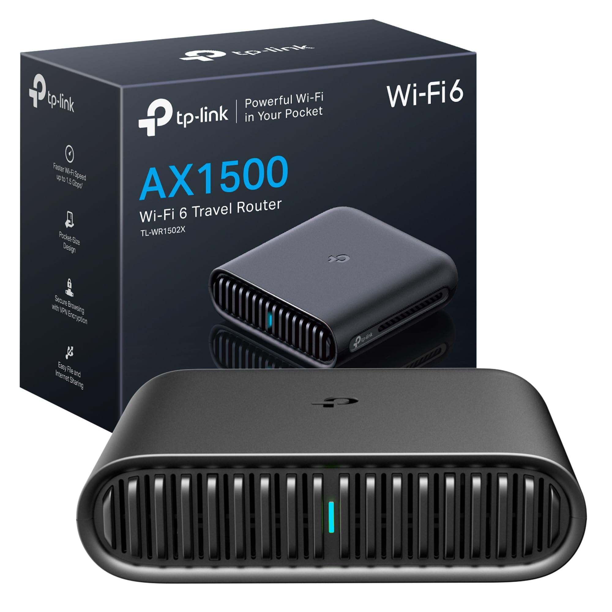 TP-Link TL-WR1502X Router WiFi Portatile, AX1500Mbps DualBand