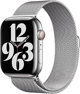 سوار ساعة معدني بديل من فولاذ مقاوم للصدأ من تيك إم دي، متوافق مع ساعة آبل 38 ملم، 40 ملم، 41 ملم، متوافق مع سلسلة آي ووتش 7، 6، 5، 4، 3، 2، 1 SE