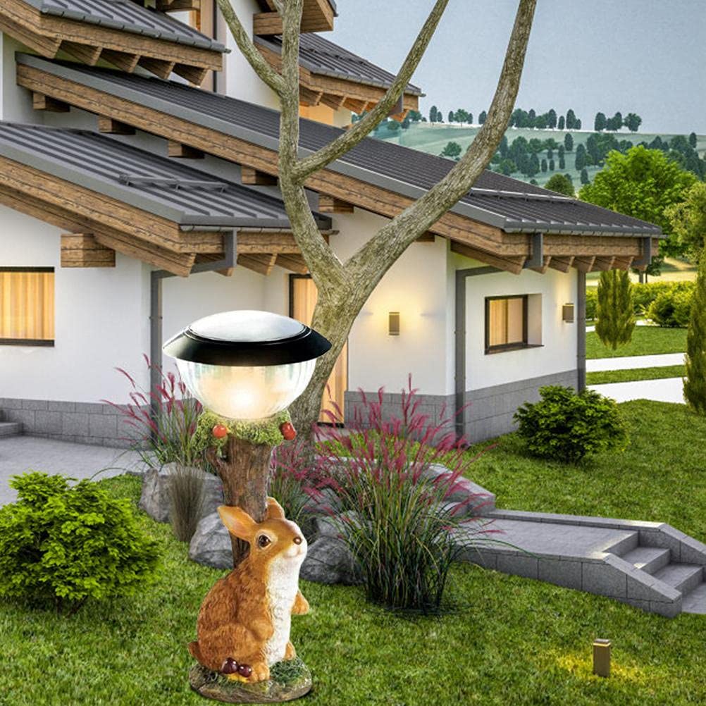 Garden Animal Statues, Light Resin Animal Statues for Outdoor Garden Statue Solar Animal Lights, Home Outdoor Decoration (Rabbit) - Image 4