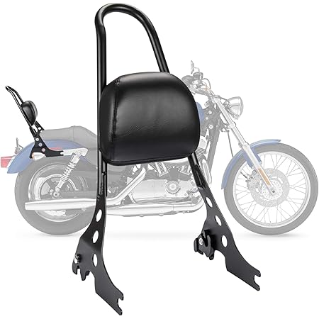 Amazon シーシーバー 背もたれ バックレスト パッド付き Harley ハーレーダビッドソン スポーツスター 10 8 Harley専用 一体式 ブラック シーシーバー 車 バイク