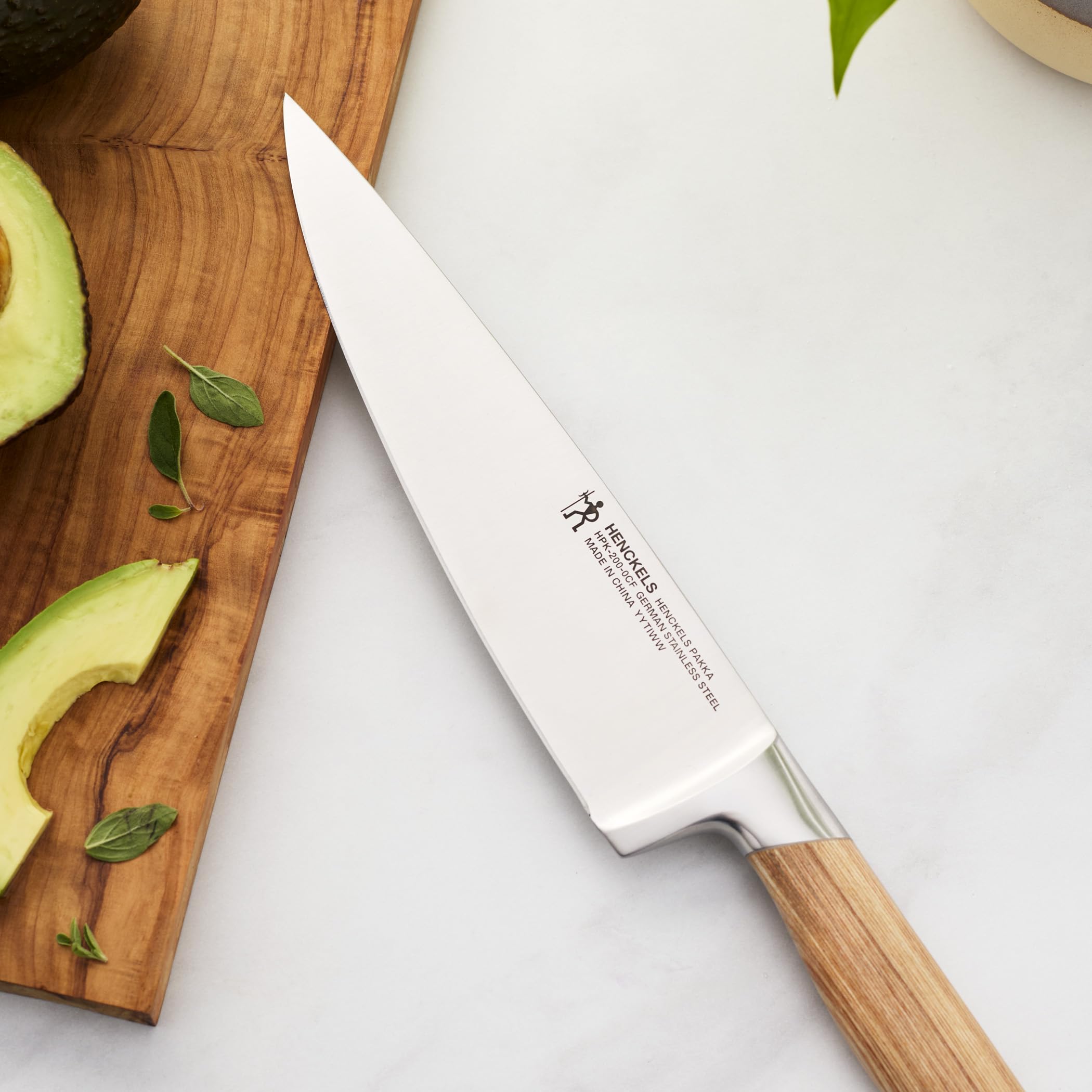 Henckels Pakka Wood Handle 8 inch Chefs Knife, German Engineered — Amazon image 5