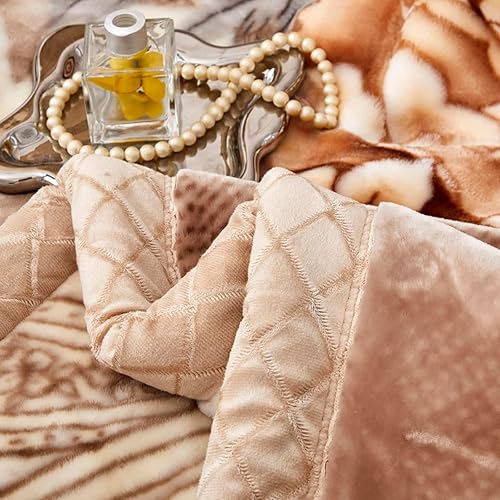 Miniatura 5 de Manta cálida de invierno de visón coreano, tamaño matrimonial, 71 x 87 pulgadas, 6.6 libras, manta Raschel reversible de dos capas, felpa suave y