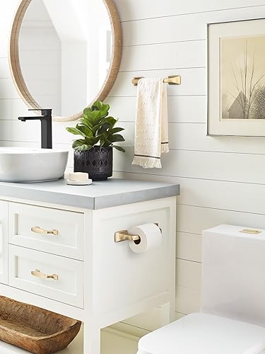 Vista 39 de Amerock BH36012BBZ - Toallero dorado champán Accesorio de baño Highland Ridge 7-7/16 pulgadas (7.441 in) de longitud Toallero de mano