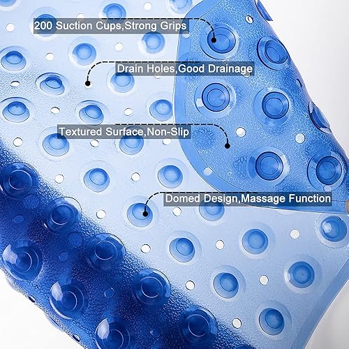 Miniatura 3 de Alfombrilla extra larga antideslizante para bañera y ducha (39 x 16 pulgadas), apta para lavado a máquina