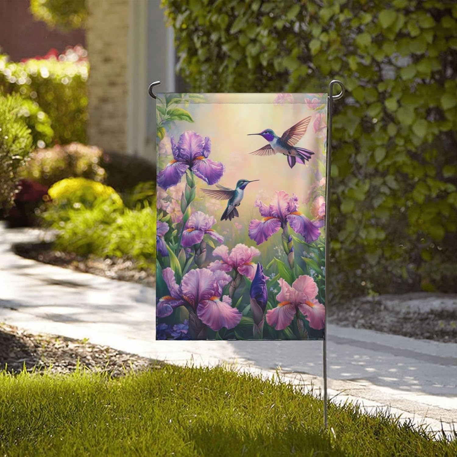 Hummingbird Haven Garden Flags 12×18 Inch Double Sided Decorative Yard Banner Seasonal Flag for Outdoor Outside Decor - Image 4