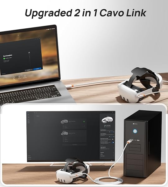 TRANSNOVO Cavo Link 5m per Meta Quest 3/3S/2/Pro/Pico 4, Accessori VR per Giochi PC/Steam VR, Tipo C con Adattatore USB 3.0, Trasferimento Dati ad Alta Velocità - 2