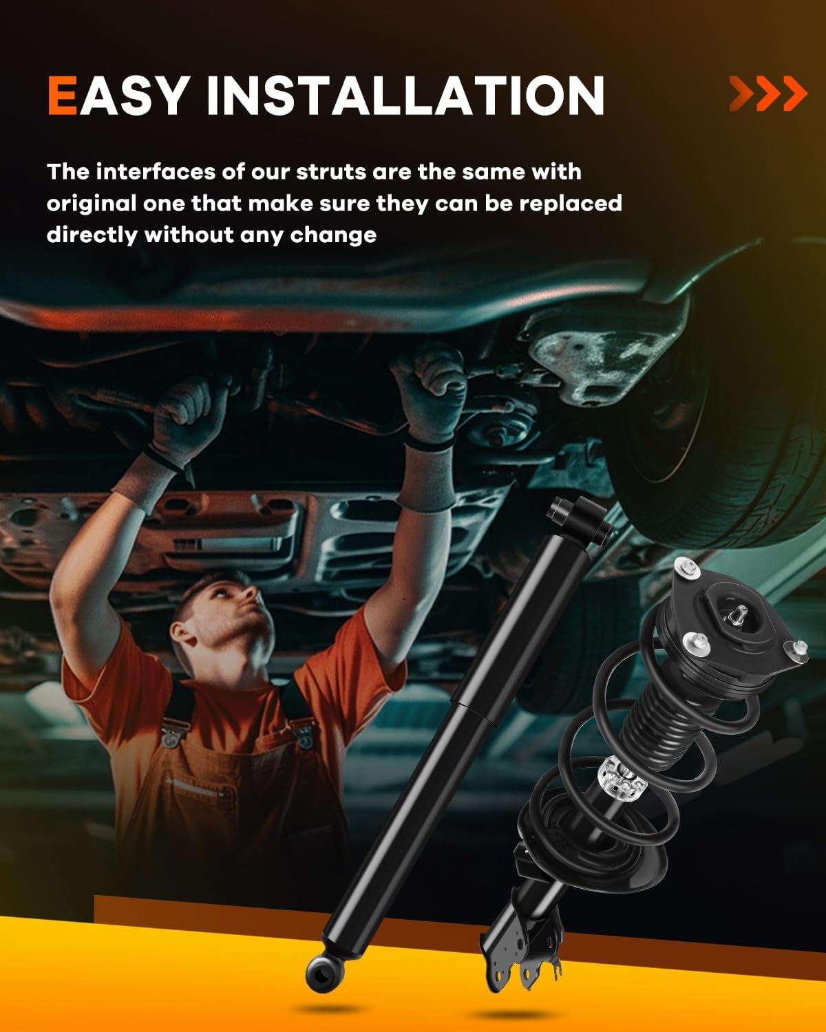 11733 11734 349097 Front Struts Rear Shocks for Nissan, OCPTY Complete Strut Spring Assembly Shock Absorbers Fits 2008 2009 2010 2011 2012 for Nissan Rogue Quick Struts Amortiguadores-Set of 4