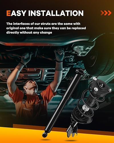 Miniatura 5 de OCPTY Conjunto de resorte delantero completo + amortiguadores traseros para Nissan Rogue Quick Struts 11733 11734 349097 - Juego de 4