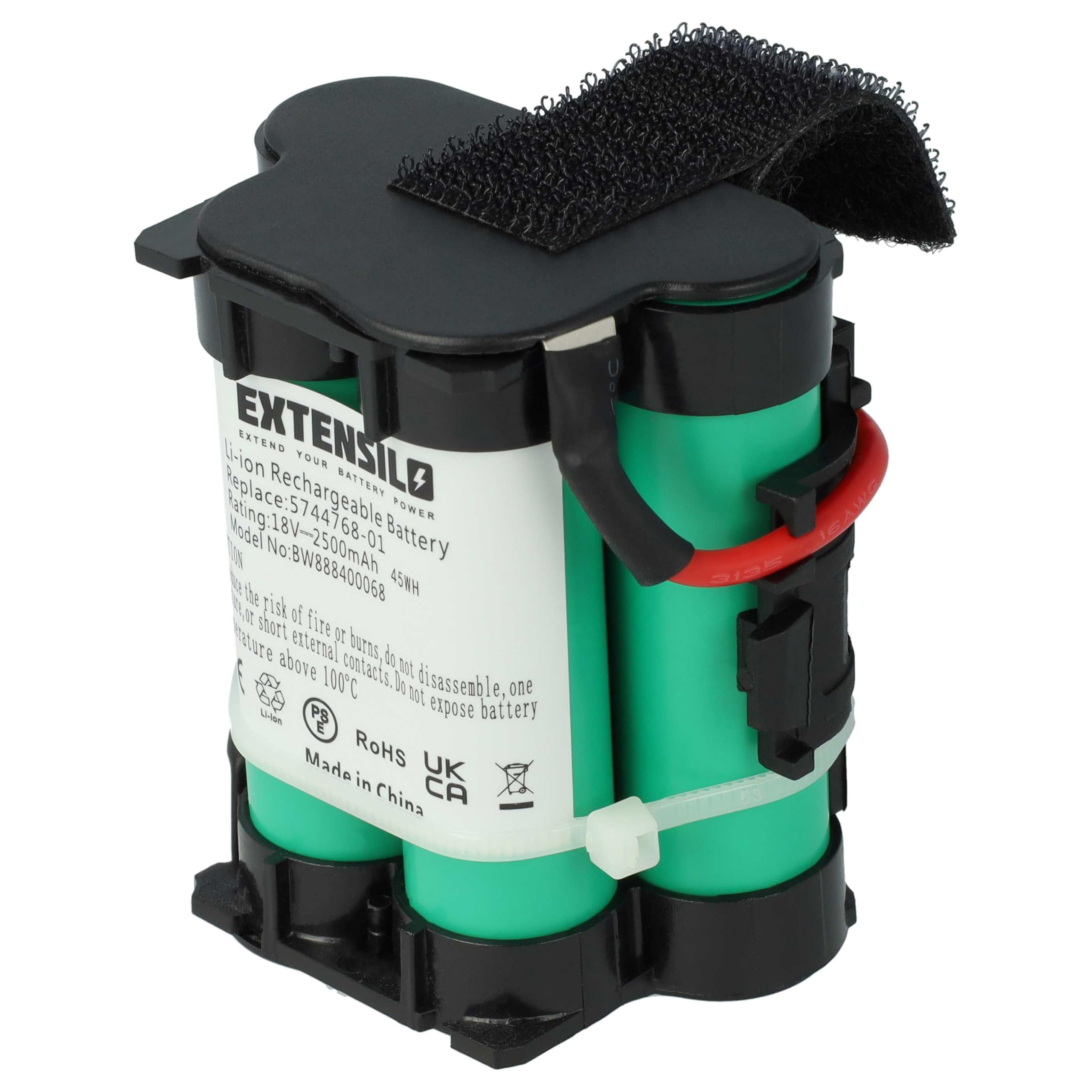 2 x akumulator kompatybilny z kosiarką Gardena Robotic R40Li 2016, R40Li 2015, R40Li 2018, R40Li 2017, R45Li 2012 kosiarka (2500 mAh, 18 V, litowo-jonowa)