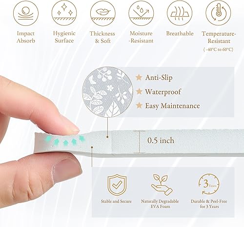 Miniatura 3 de Alfombrillas de juego de espuma prémium para ejercicio y bebé, elegante y grande, no tóxica, 6 azulejos, espaciosas de 6 pies x 4 pies, forro