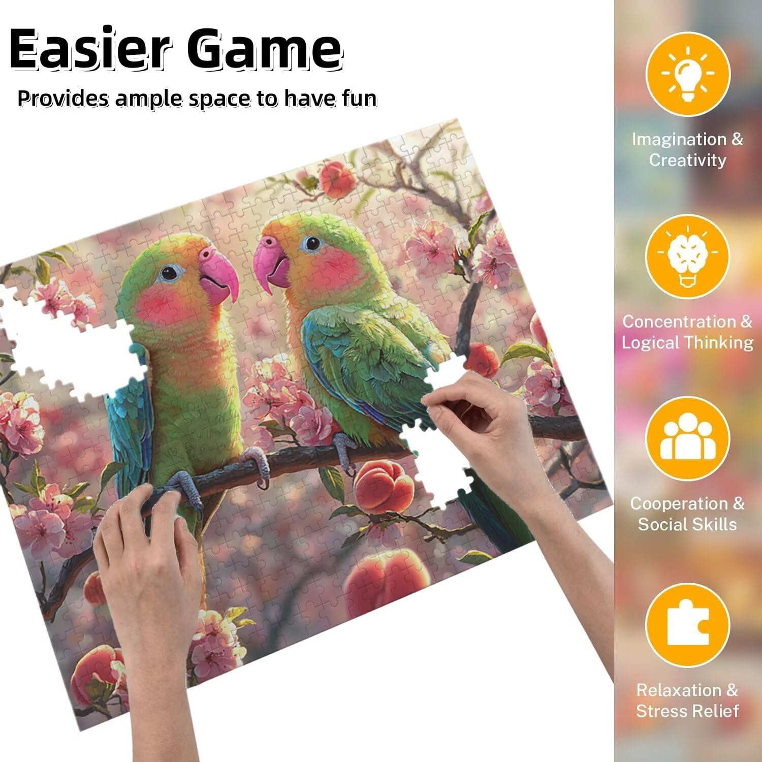 Jigsaw Puzzle, 1000 Pezzi Puzzle Classici, Uccello D'Amore Puzzle Rilassamento Intelligence, Mpossibile Difficile Puzzle Impegnativo per Adulti Puzzle Gioco Familiare, Regalo per Amore Amico fr0-783
