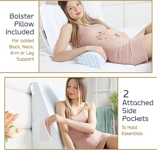 Miniatura 5 de Nestl Almohada de cuña de cama  Almohada de cuña para dormir para reducir el reflujo ácido, almohadas de cuña para después de cirugía, cuña de