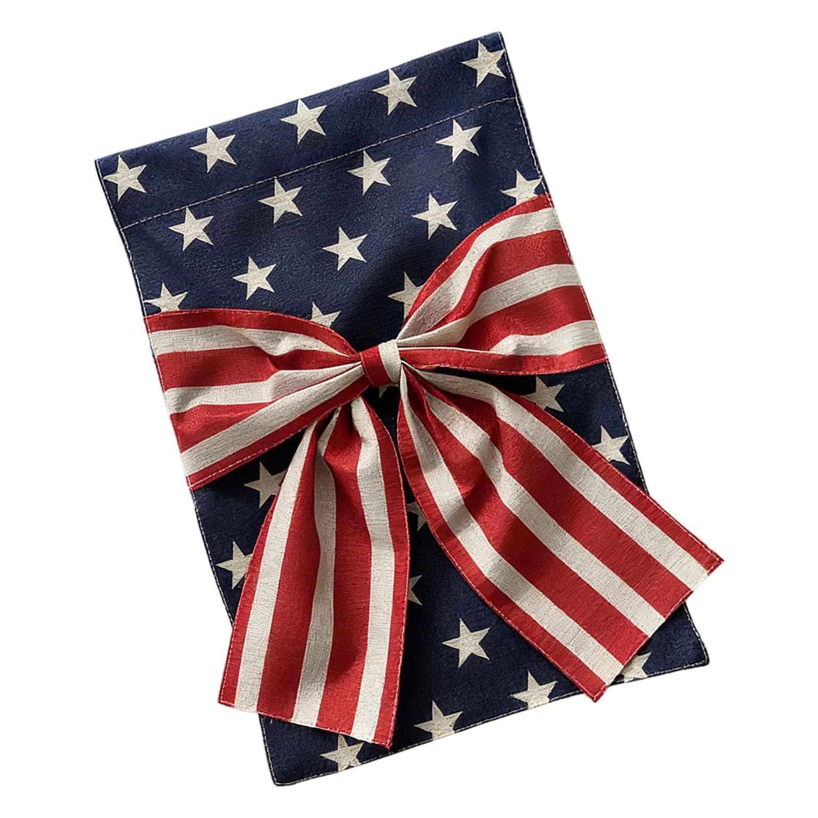 Tsophreniq Decorative Double Sided Yard Banners Decoration Independence Day Americans Flag Styles with Bowknot Garden Flag Backyard Nationalistic Decoration