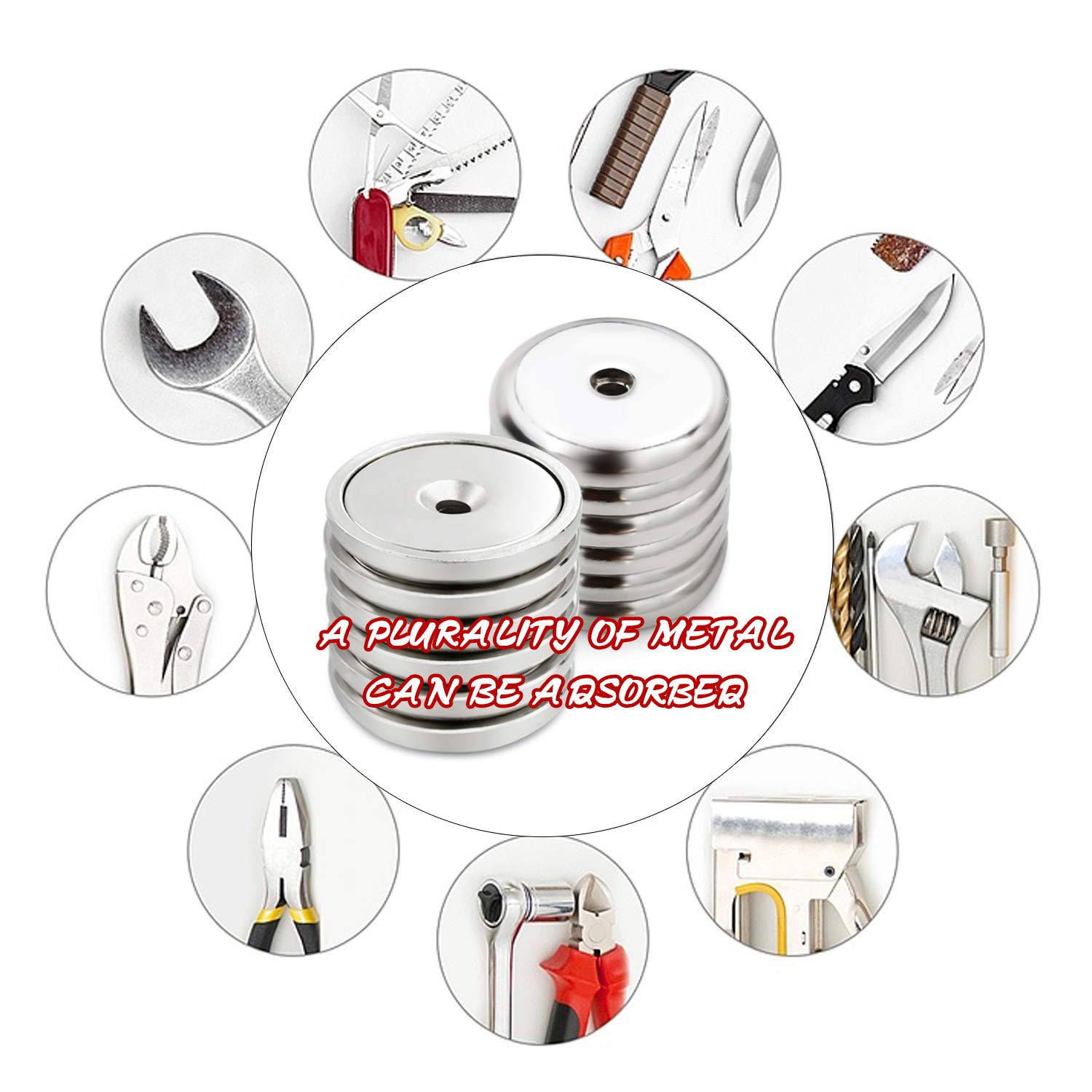 Buy 2 get 3 Neodymium Cup Magnets, Strongest Round Base Magnets,Hold up to 95 Pounds - 12pack