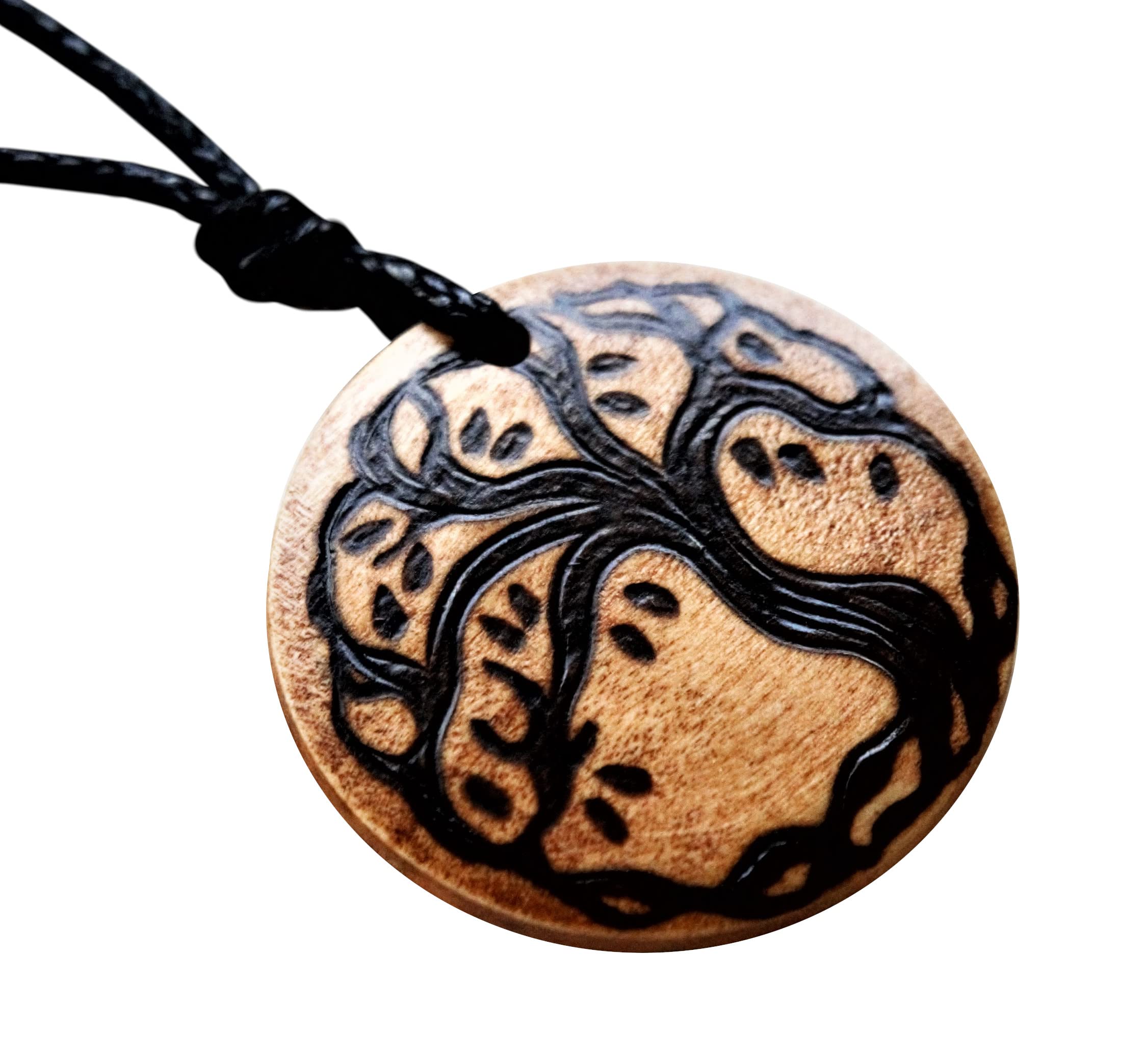 HandmadeTree of Life Necklace Wooden Handmade Spiritual Jewellery Mother Earth Pendant Wood Burning Pyrography Art