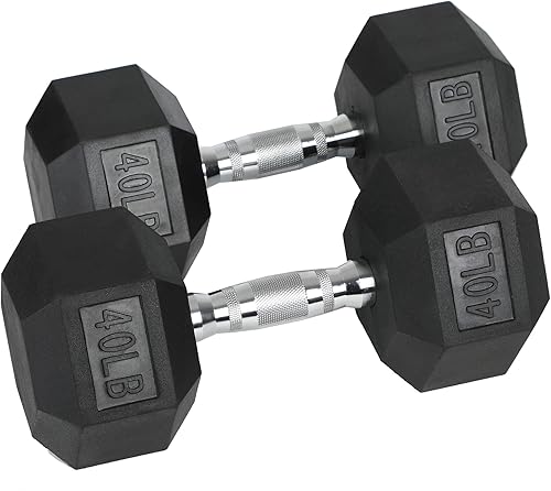 Miniatura 14 de HolaHatha Mancuerna hexagonal de hierro fundido con agarre texturizado contorneado para ejercicio de gimnasio en casa y entrenamiento de fuerza