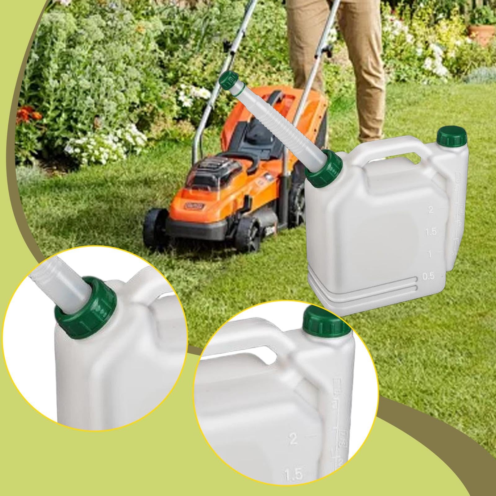 Bouteille de mélange d'huile, bidon d'essence, Moteur 2 Temps, Mesure et Distribution, Pot de Contraste Portable pour débroussailleuses et, 2 L