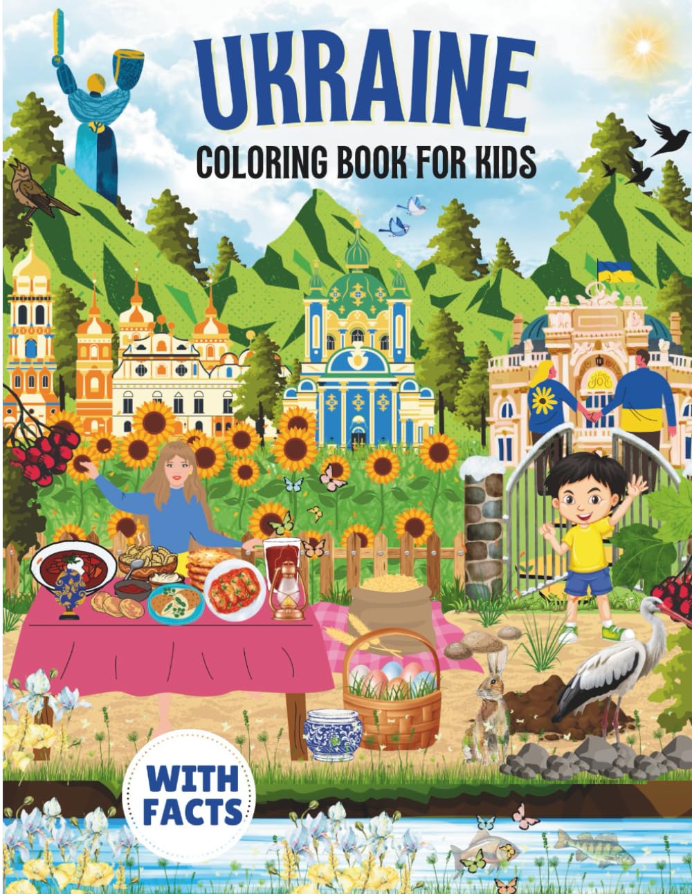 Ukraine Coloring Book for kids with facts