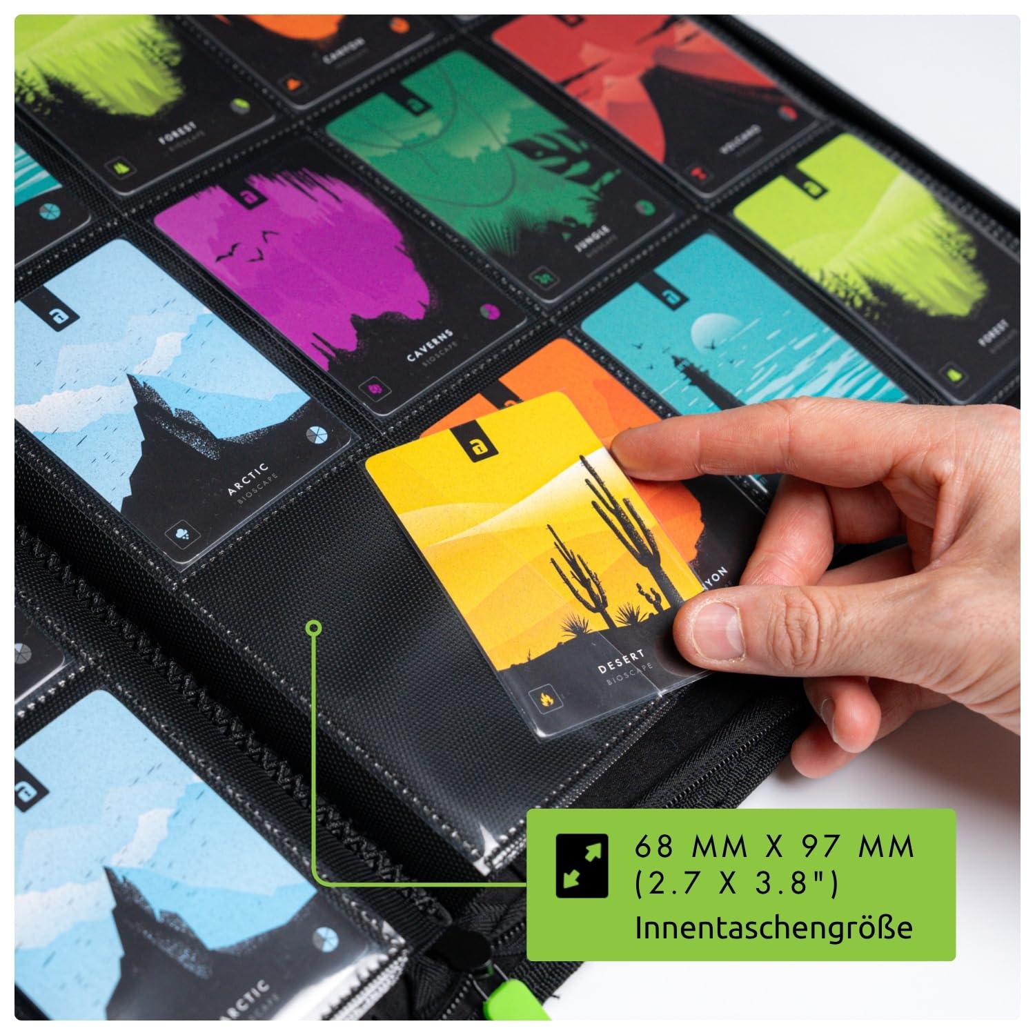 Vault X 12-Taschen-Trading-Kartenordner mit Reißverschluss, 480 Karten, Premium Exo-Tec-Albummaterial, 20 seitlich ladbare Seiten, Sammelordner für Sammelkartenspiele, Sportkarten, TCG (Schwarz)