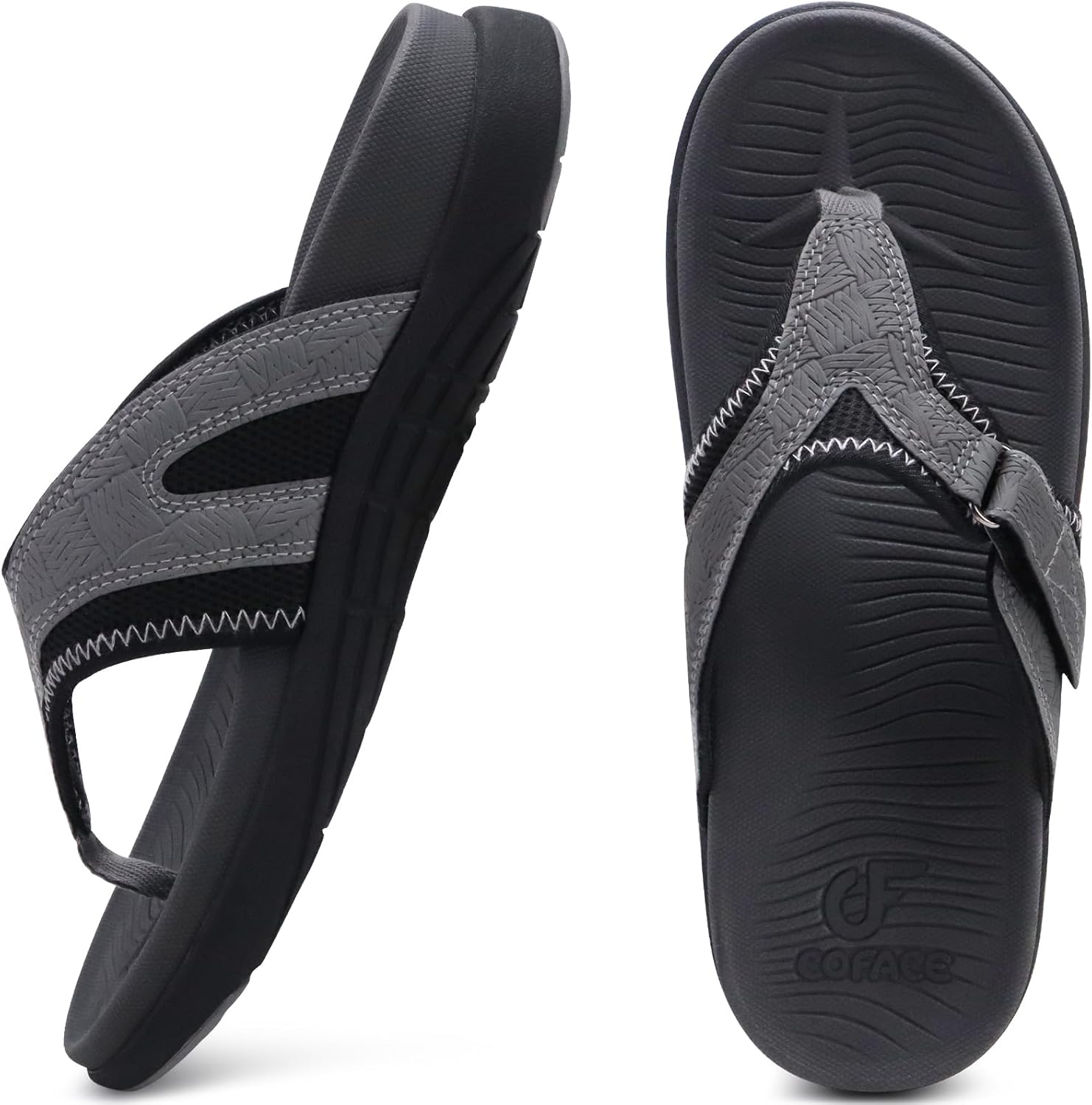 COFACE Flip Flops for Men with Arch Support Comfortable Man Thong Sandals Adjustable Beach Flip-flop Outdoor - Image 2