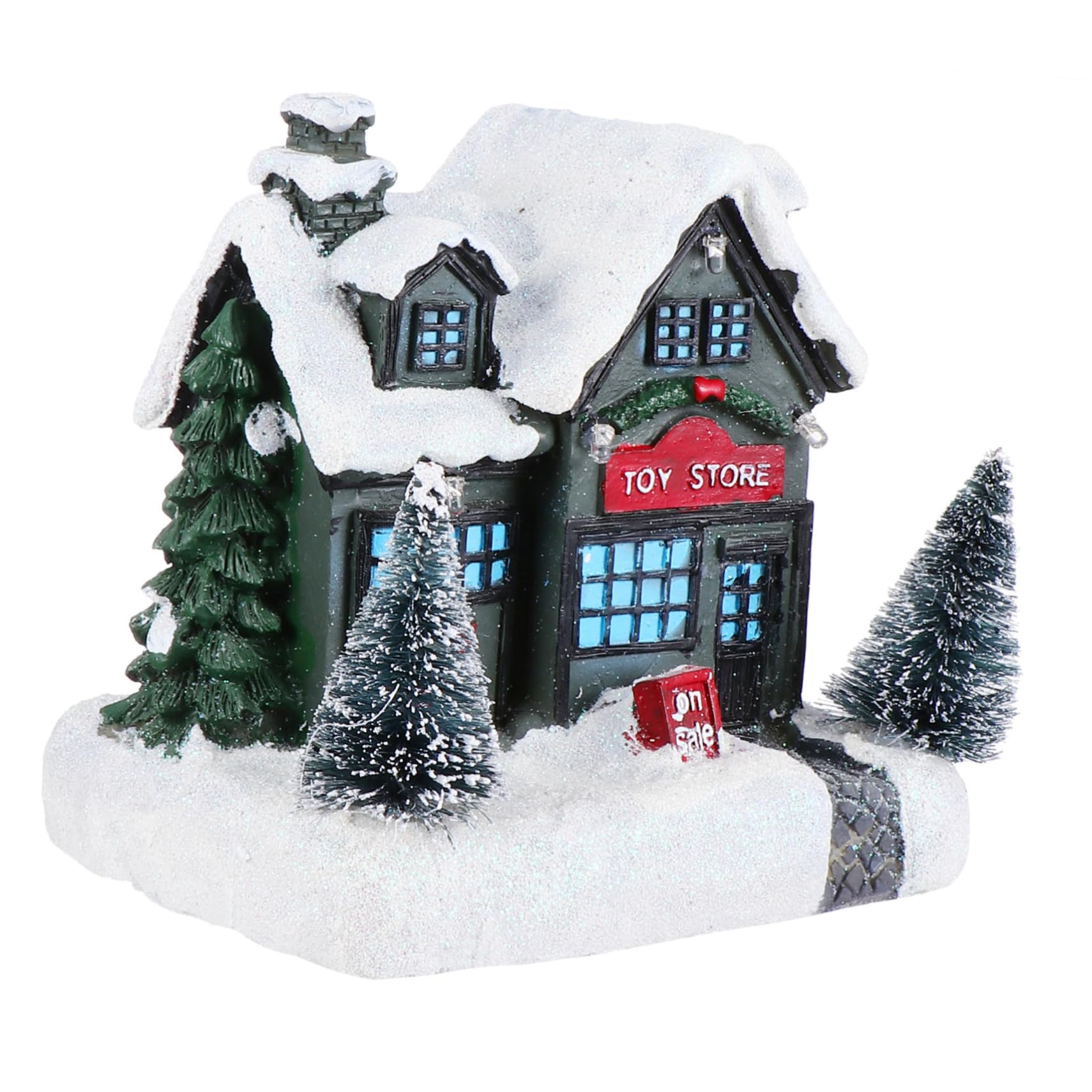 TOPPERFUN Battery Operated Christmas Lamp Decor Snowing House Ornament for Home Garden Wedding Party Ktv 1pc