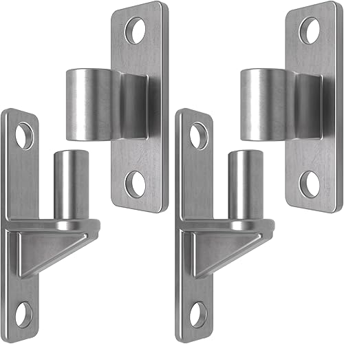 Gate Hinges, 304 Stainless Steel Gate Hinge, One-Piece Heavy Duty 5/8" Pin, 2-Pack Wall-Mounted Gate Hinge, for Farm Gates, Wooden Fences, Load-Bearing up to 600 lbs