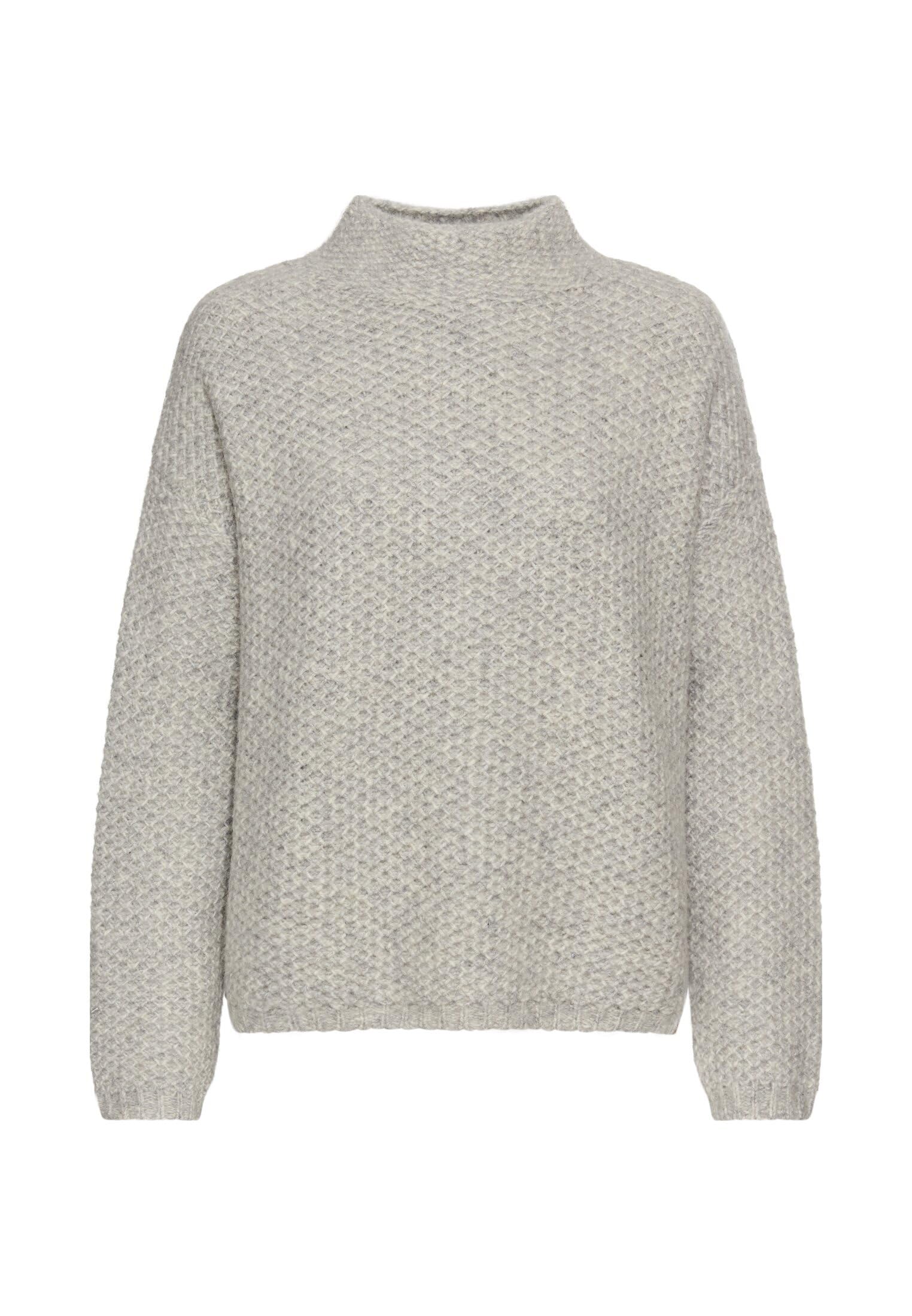 camel active Damen Strickpullover mit Stehkragen