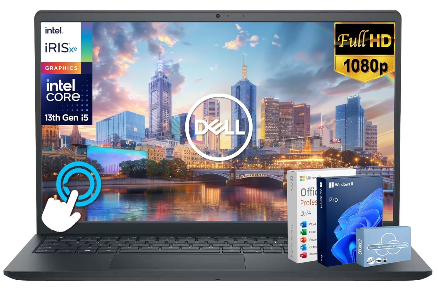 Dell Inspiron 15 Touchscreen Laptop for 2025-2026 Business Student Home AI Computer 15 6 FHD 10-Core Intel i5