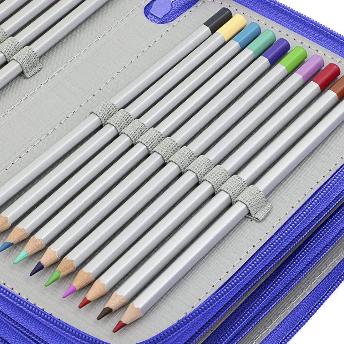 Estuche Para Lápices De Grano De Mármol - Poliuretano Lavable, Tamaño 18x7 Cm, Color Gris (para Escolar, Cosméticos, Etc.)