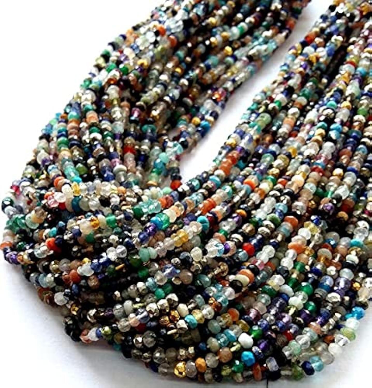 Multi gemstone beads facettées : créez vos bijoux d'été avec ce fil de pierres multicolores