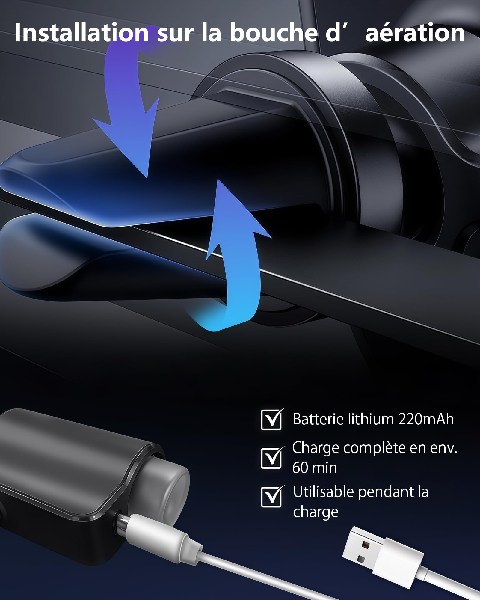Électrique Diffuseur Voiture avec 3 parfums (Colognee/Style Parisien/Hiltonn), Diffuseur Électrique, Atomiseur Ultrasonique, 3 Modes, On/Off Automatique, Batterie Intégrée, Diffuseur d'Arômes CFK-3Z