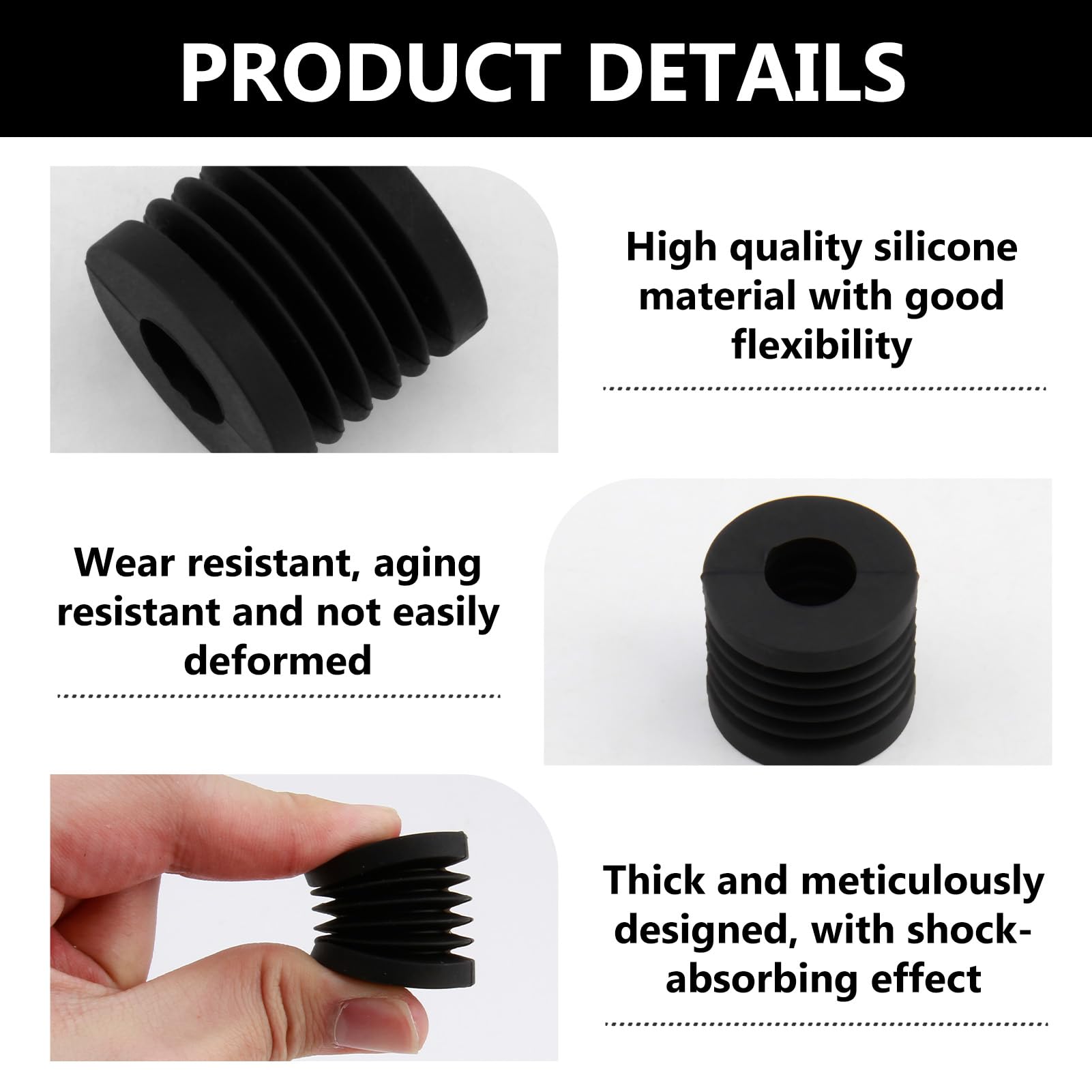 Stoßdämpfende Gummi-Pads Für Bambu Lab 3D-Drucker – 4 Stück, Anti-Vibration, Schwarz