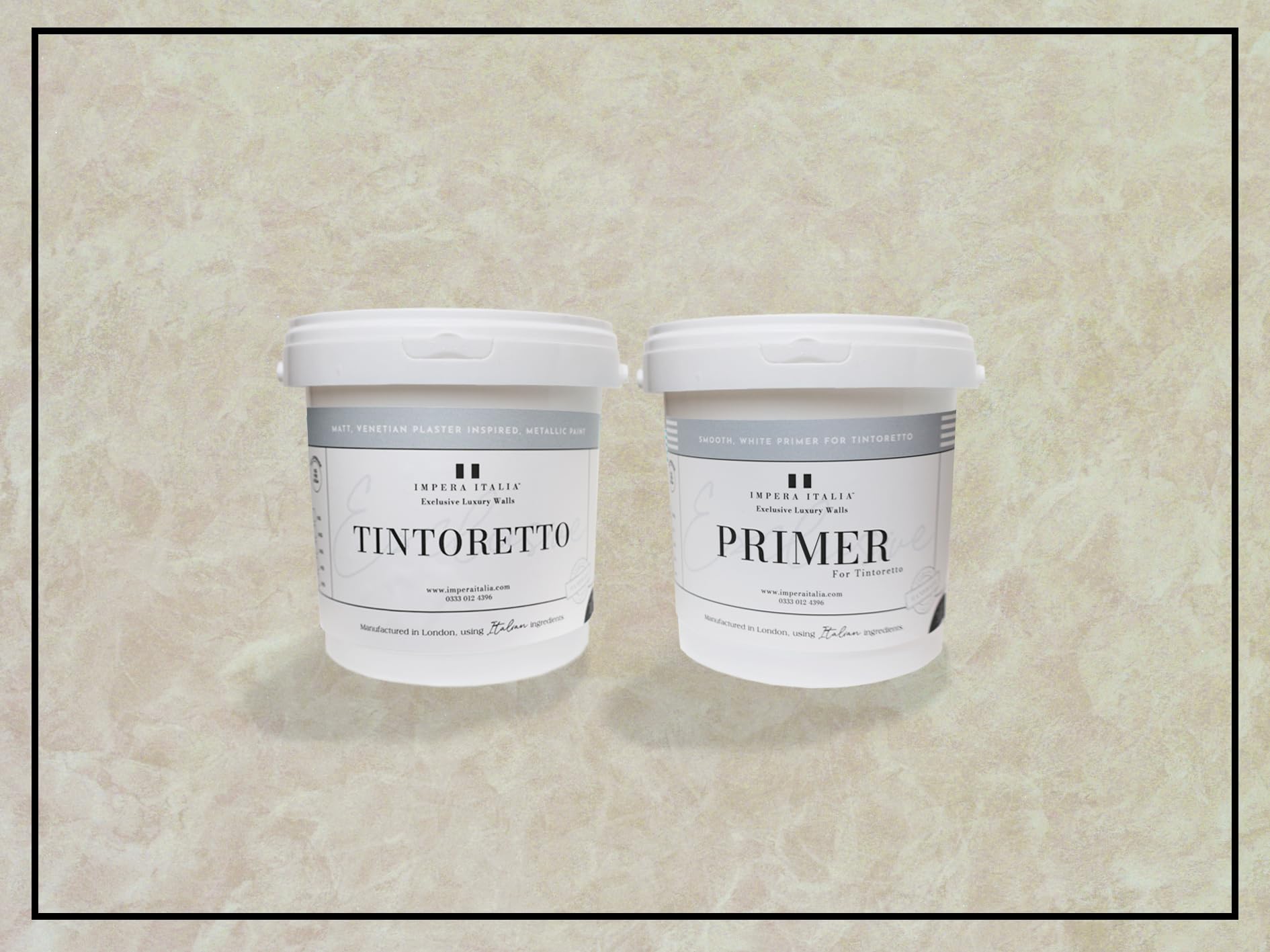 Impera Italia Sesia Tintoretto - Matt, Venetian Plaster Effect, Wall Paint Bundle. Includes 2Kg Of Paint And 1L Of Primer - Covers 6-8Sqm - In Colour