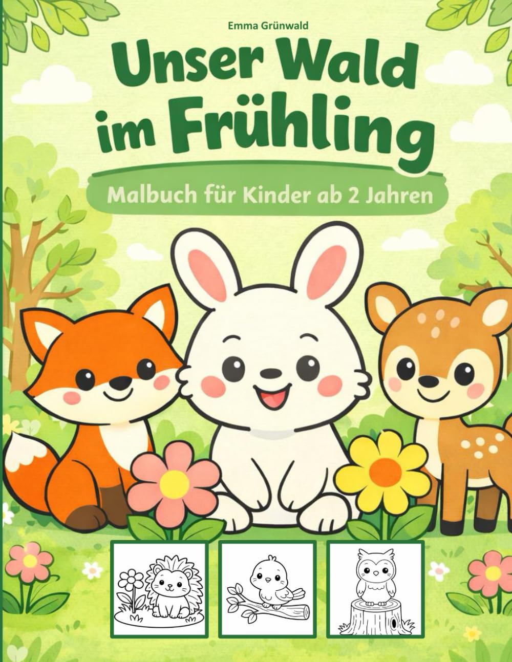 Unser Wald im Frühling: Malbuch für Kinder ab 2 Jahren