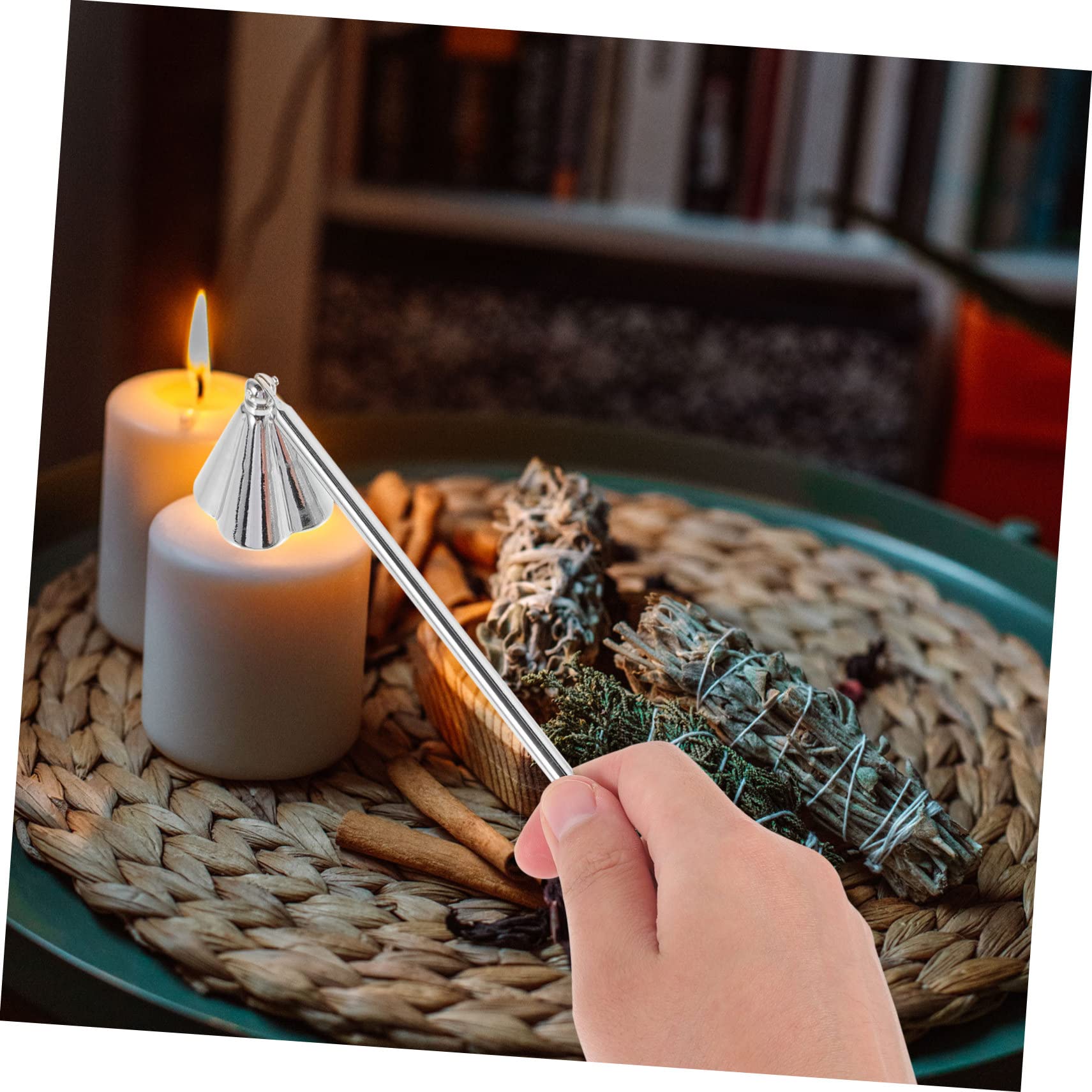 SOLUSTRE Stainless Steel Candle Snuffer Extinguisher Tool for Safely Putting Out Wicks for Scented and Decorative Candles Present