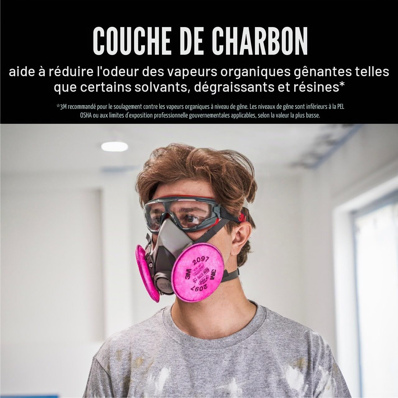 3 m P100 filtre à particules avec 10,1 pouces Niveau Bio Vapor Release, 2097PA1-A